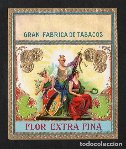 Vitolas de colecci&oacute;n: Vitola, original litograf&iacute;a. Antigua litograf&iacute;a de caja de tabacos. Gran Fabrica