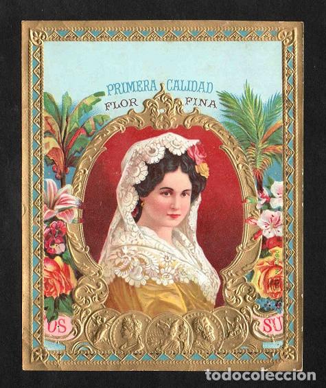 Vitolas de colecci&oacute;n: Vitola, original litograf&iacute;a. Antigua litograf&iacute;a de caja de tabacos. Primera Calidad.