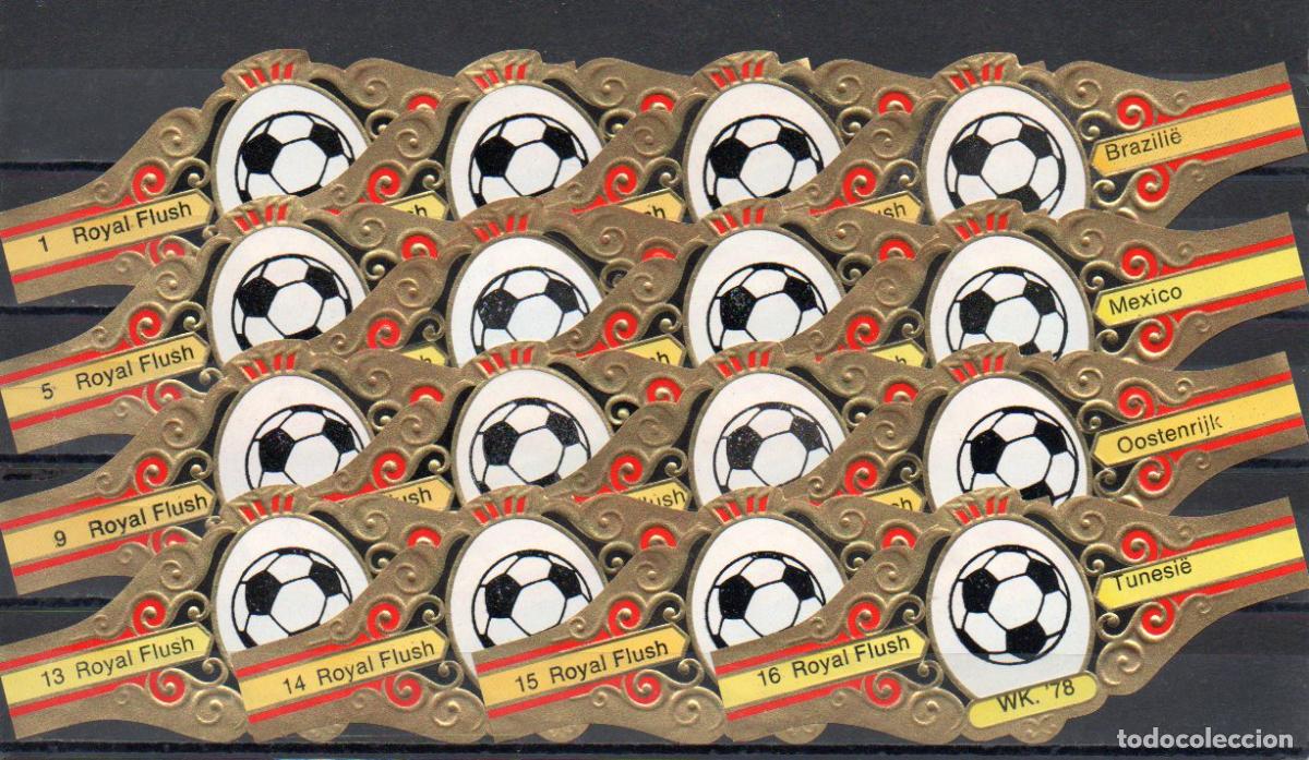 Vitolas de colecci&oacute;n: ROYAL FLUSH, MUNDIAL DE FUTBOL ARGENTINA-78, SERIE 1&ordf;, 16 VITOLAS, SERIE COMPLETA.