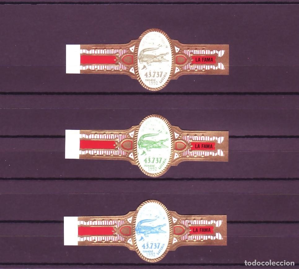 Vitolas de colecci&oacute;n: LA FAMA, GRUPO VITOLFILICO DE MADRID, LOTERIA DE NAVIDAD 1992, 3 VITOLAS, SERIE COMPLETA.