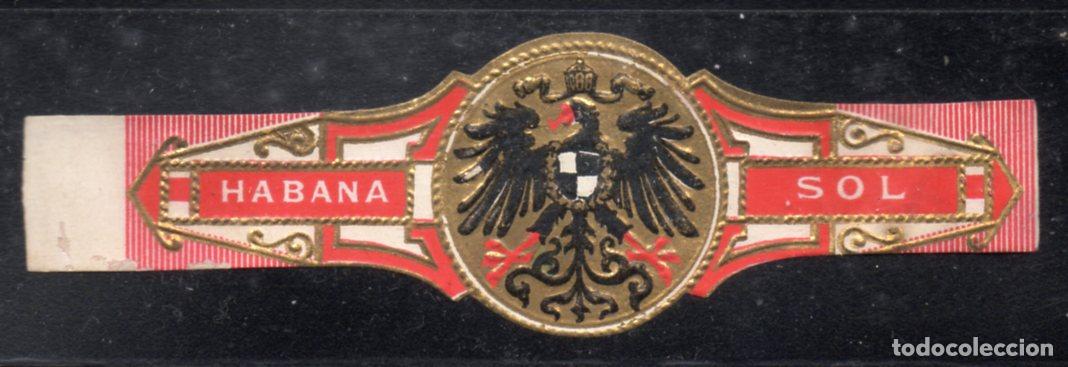 Vitolas de colecci&oacute;n: VITOLA CLASICA: 166028, TEMA AGUILAS HERALDICAS, SOL, CUBA, N&ordm; CAT. 332, PRECIO CATALOGO = 50 &euro;