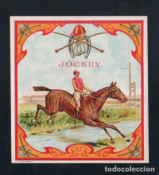 Vitolas de colecci&oacute;n: Vitola, original litograf&iacute;a. Antigua litograf&iacute;a de caja de tabacos. Jockey (Habana).