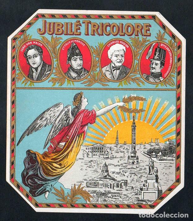 Vitolas de colecci&oacute;n: Vitola, original litograf&iacute;a. Antigua litograf&iacute;a de caja de tabacos. Jubil&eacute; Tricolore.