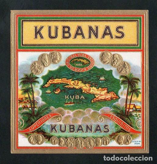 Vitolas de colecci&oacute;n: Vitola, original litograf&iacute;a. Antigua litograf&iacute;a de caja de tabacos. Kubanas.