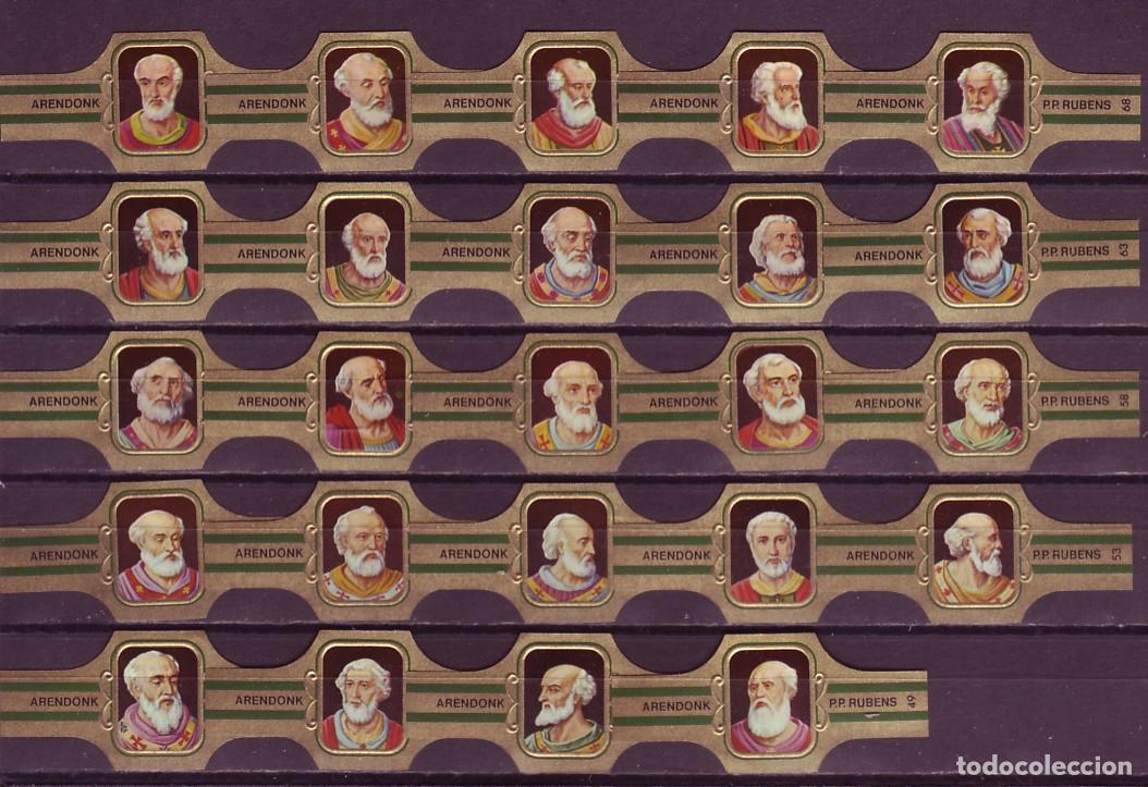 Vitolas de colecci&oacute;n: RUBENS, PAPAS, SERIE 3&ordf;, F.P. VERDE, 24 VITOLAS, SERIE COMPLETA.