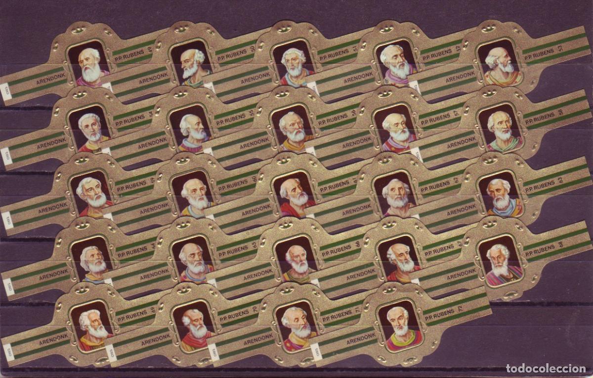Vitolas de colecci&oacute;n: RUBENS, PAPAS, SERIE 3&ordf;, VERDE, 24 VITOLAS, SERIE COMPLETA.