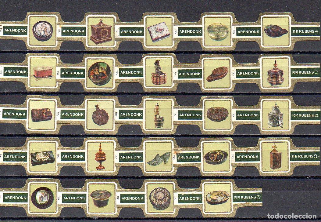 Vitolas de colecci&oacute;n: RUBENS, TABAQUERAS, SERIE 1&ordf;, VERDE, 24 VITOLAS, SERIE COMPLETA.