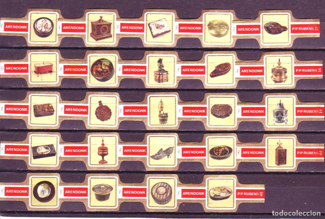 Vitolas de colecci&oacute;n: RUBENS, TABAQUERAS, SERIE 2&ordf;, ROJO, 24 VITOLAS, SERIE COMPLETA.
