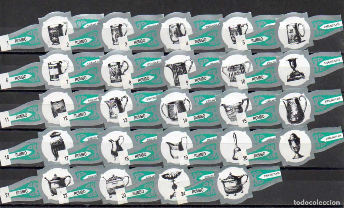 Vitolas de colecci&oacute;n: RUMBO, SERVICIOS DE PLATA, VERDE/PLATA, 24 VITOLAS, SERIE COMPLETA.
