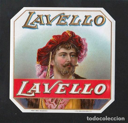 Vitolas de colecci&oacute;n: Vitola, original litograf&iacute;a. Antigua litograf&iacute;a de caja de tabacos. Lavello.