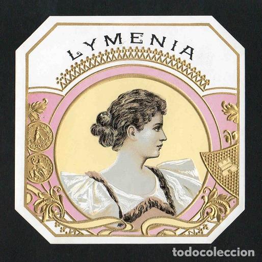Vitolas de colecci&oacute;n: Vitola, original litograf&iacute;a. Antigua litograf&iacute;a de caja de tabacos. Lymenia.
