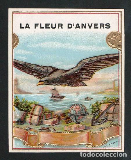 Vitolas de colecci&oacute;n: Vitola, original litograf&iacute;a. Antigua litograf&iacute;a de caja de tabacos. La Feur D&acute;anvers.