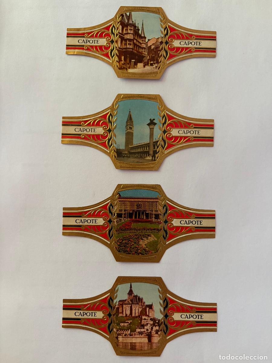 Vitolas de colecci&oacute;n: Lote de cuatro vitolas CAPOTE, maravillas del mundo