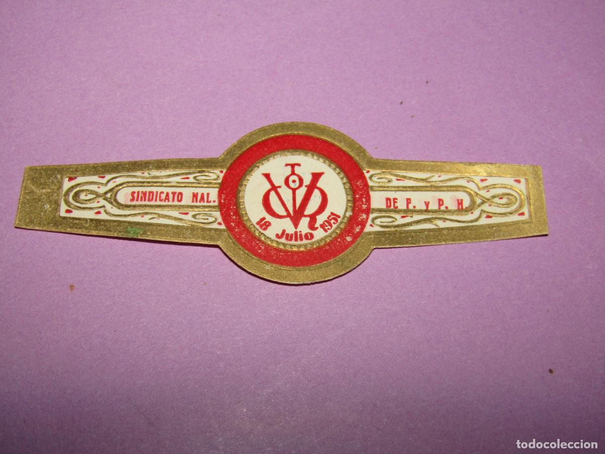 Vitolas de colecci&oacute;n: Antigua Vitola Puro Sindicato Nacional de F. Y P. H. 18 de Julio del A&ntilde;o 1951