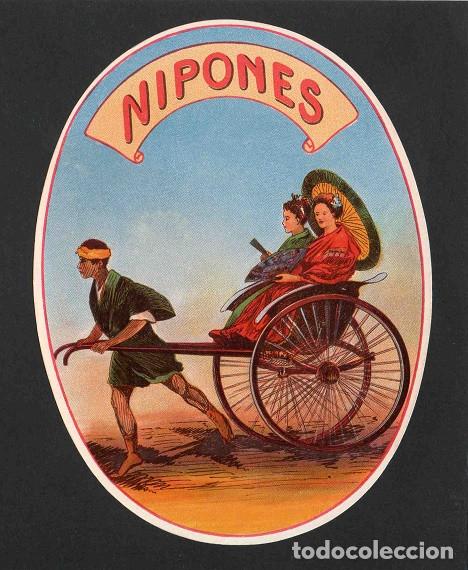 Vitolas de colecci&oacute;n: Vitola, original litograf&iacute;a. Antigua litograf&iacute;a de caja de tabacos. Nipones.