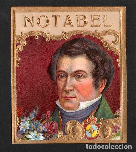 Vitolas de colecci&oacute;n: Vitola, original litograf&iacute;a. Antigua litograf&iacute;a de caja de tabacos. Notabel.