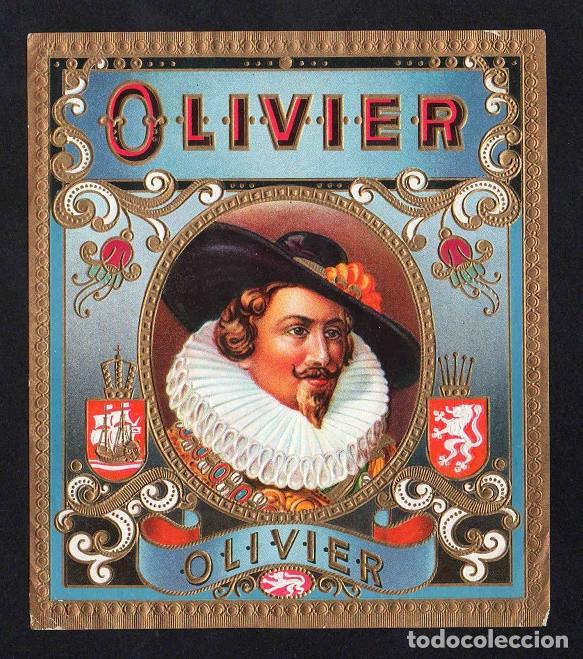 Vitolas de colecci&oacute;n: Vitola, original litograf&iacute;a. Antigua litograf&iacute;a de caja de tabacos. Olivier.