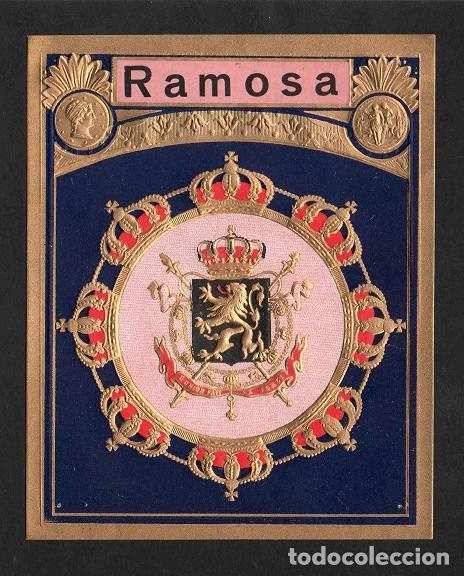 Vitolas de colecci&oacute;n: Vitola, original litograf&iacute;a. Antigua litograf&iacute;a de caja de tabacos. Ramosa.