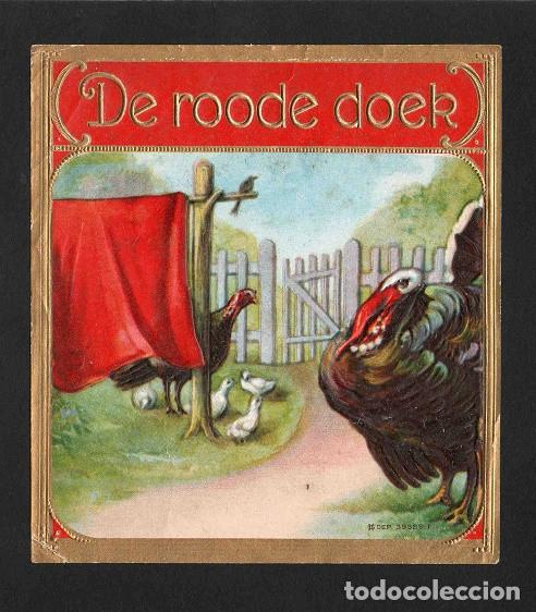 Vitolas de colecci&oacute;n: Vitola, original litograf&iacute;a. Antigua litograf&iacute;a de caja de tabacos. De Roode Doek.
