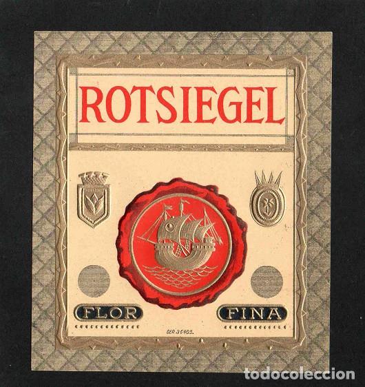 Vitolas de colecci&oacute;n: Vitola, original litograf&iacute;a. Antigua litograf&iacute;a de caja de tabacos. Rotsiegel.