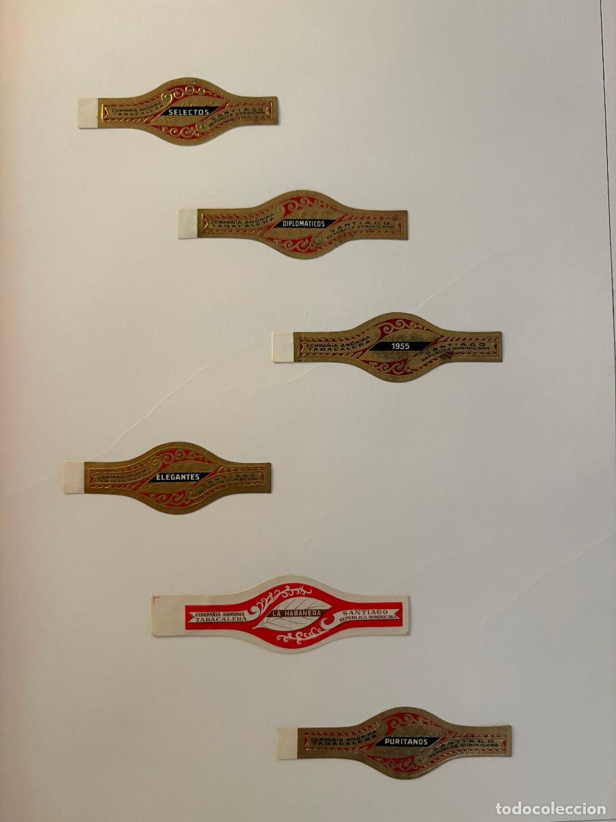 Vitolas de colecci&oacute;n: lote de 6 vitolas variadas de mitad del siglo XX