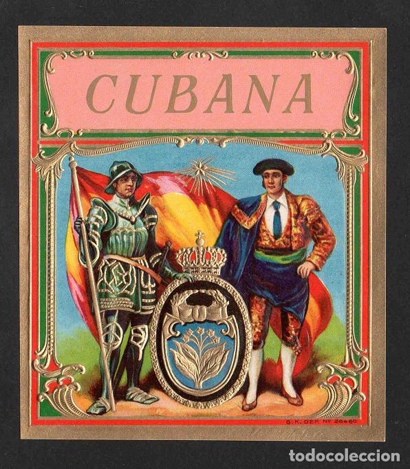 Vitolas de colecci&oacute;n: Vitola, original litograf&iacute;a. Antigua litograf&iacute;a de caja de tabacos. Cubana.