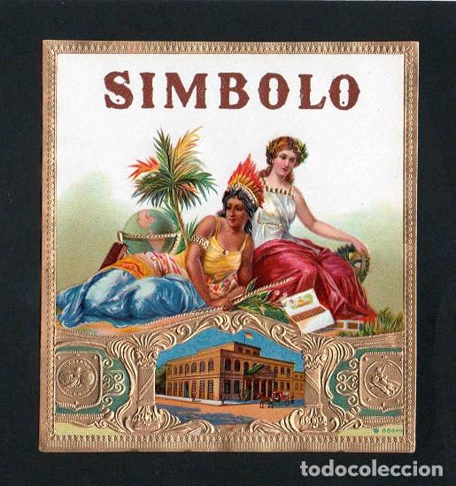 Vitolas de colecci&oacute;n: Vitola, original litograf&iacute;a. Antigua litograf&iacute;a de caja de tabacos. Simbolo.