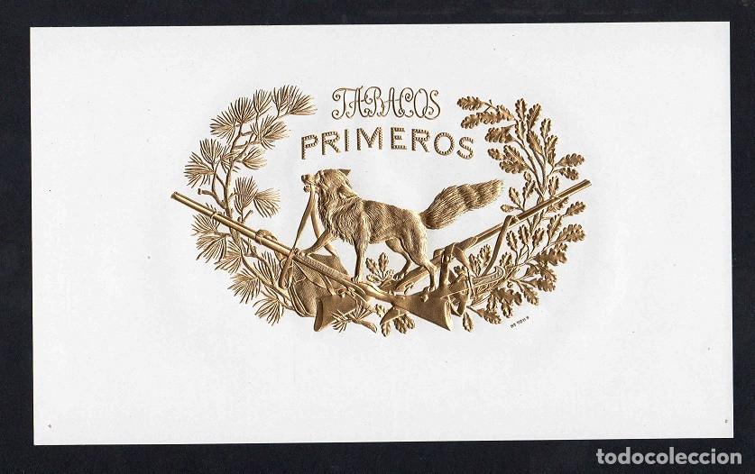 Vitolas de colecci&oacute;n: Vitola, original litograf&iacute;a. Antigua litograf&iacute;a de caja de tabacos. Tabacos Primeros.