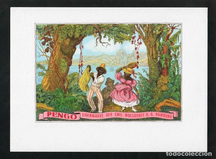 Vitolas de colecci&oacute;n: Vitola, original litograf&iacute;a. Antigua litograf&iacute;a de caja de tabacos. Pengo.
