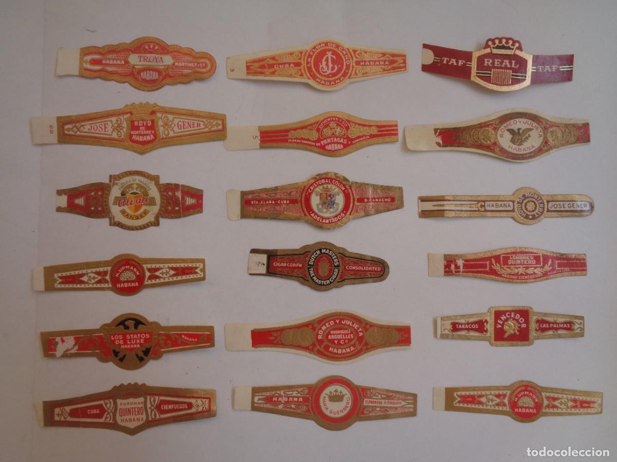 Vitolas de colecci&oacute;n: LOTE DE 18 VITOLAS DE CIGARROS DIFERENTES: JOMEO Y JULIETA , TROYA , ETC