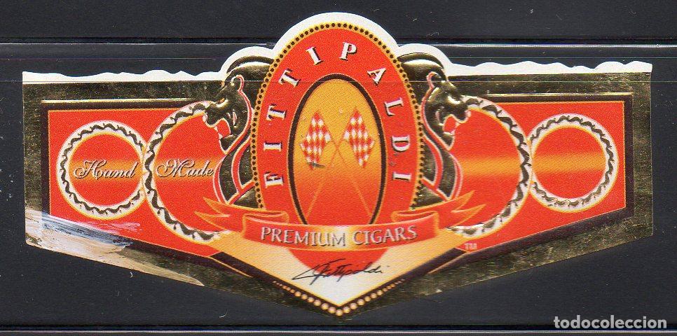 Vitolas de colecci&oacute;n: VITOLA CLASICA: 053033, TEMA BANDERAS, FITTIPALDI, GRANDE, BORDE ORO