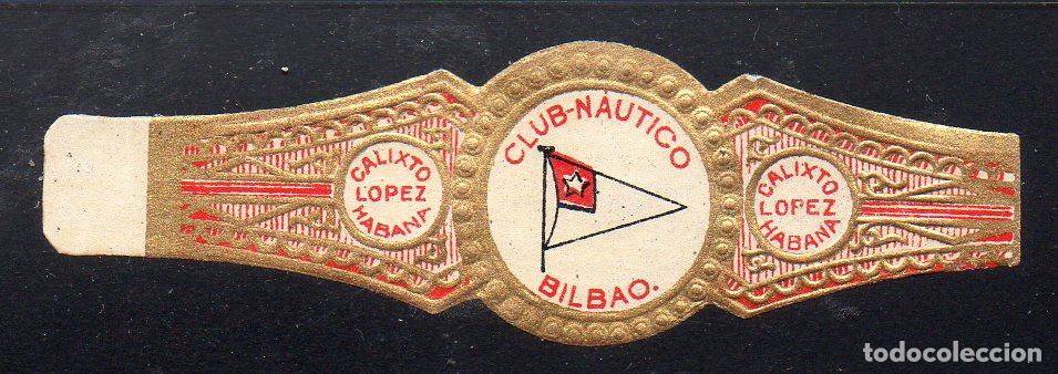 Vitolas de colecci&oacute;n: VITOLA CLASICA: 053035, TEMA BANDERAS, CLUB NAUTICO BILBAO, CALIXTO LOPEZ, CUBA