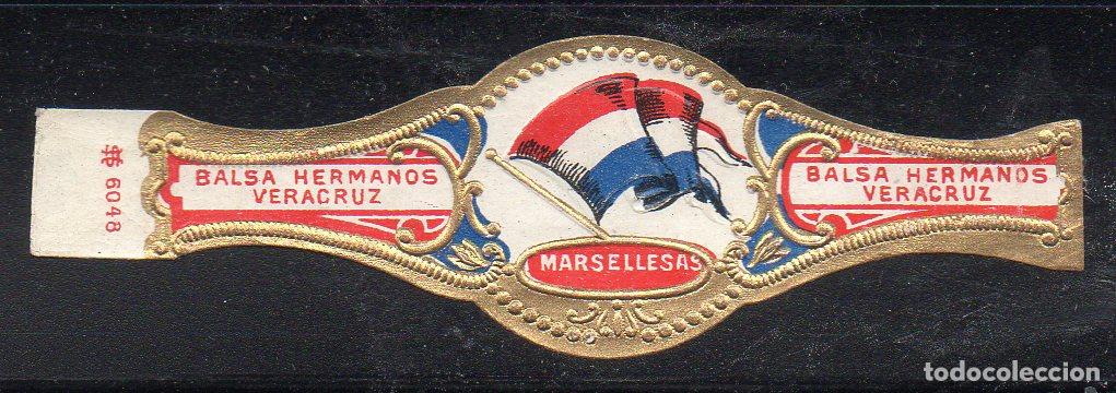 Vitolas de colecci&oacute;n: VITOLA CLASICA: 053054, TEMA BANDERAS, MARSELLESAS, BALSA HERMANOS, MEXICO