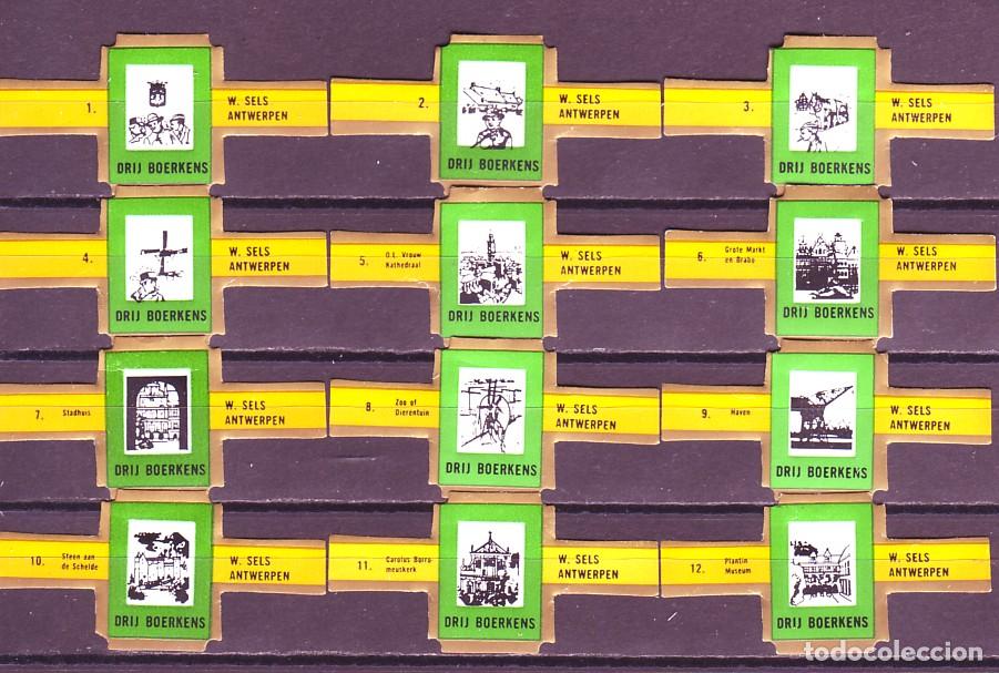 Vitolas de colecci&oacute;n: SELS, VISTAS DE AMBERES, F.P. VERDE, 12 VITOLAS, SERIE COMPLETA.