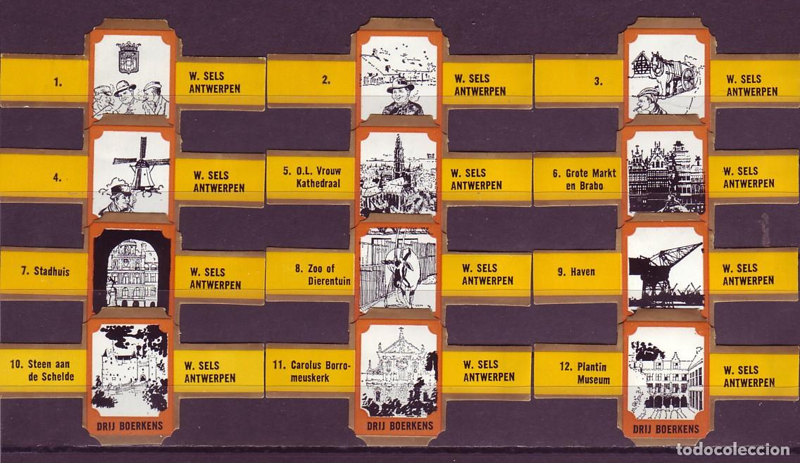 Vitolas de colecci&oacute;n: SELS, VISTAS DE AMBERES, NARANJA, 12 VITOLAS, SERIE COMPLETA.