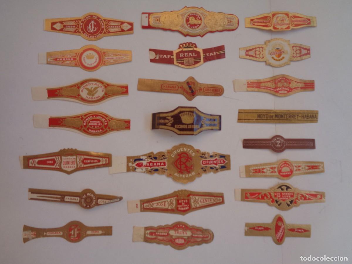 Vitolas de colecci&oacute;n: LOTE DE 22 VITOLAS DE CIGARROS PUROS , DISTINTAS