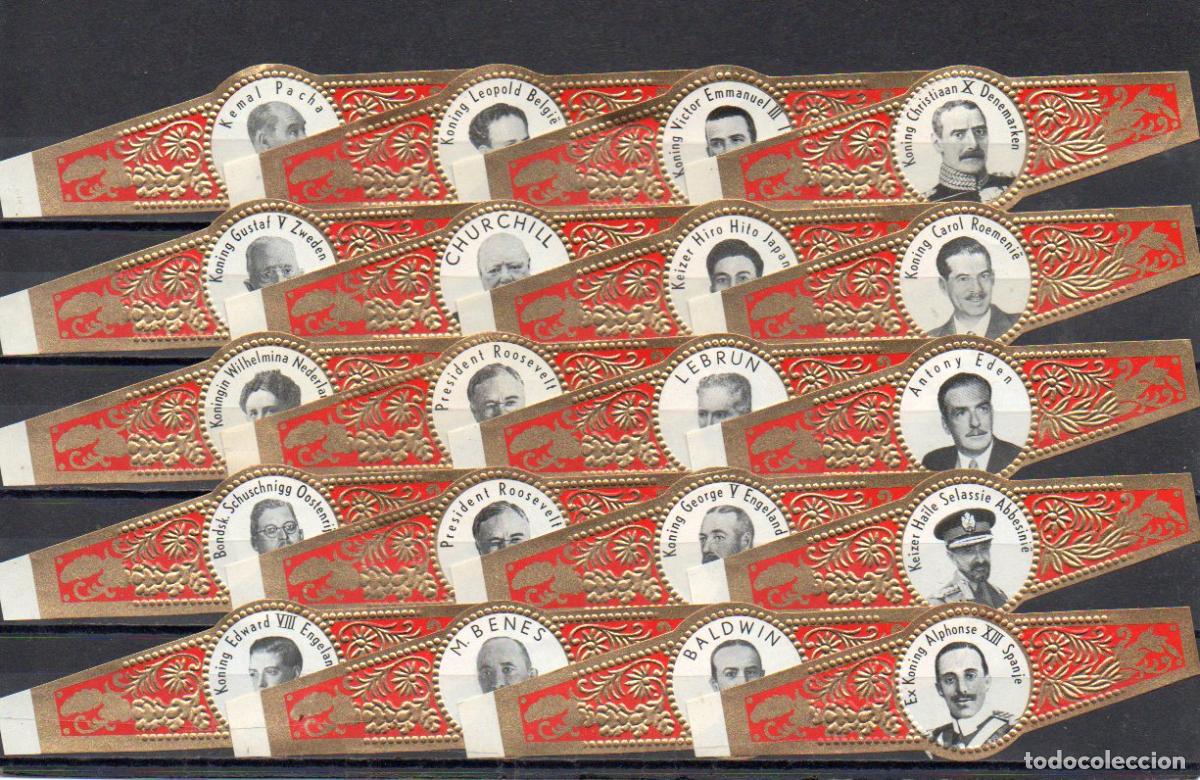 Vitolas de colecci&oacute;n: SENATOR, JEFES DE ESTADO, SERIE 2&ordf;, S.M. ROJO, 20 VITOLAS, SERIE COMPLETA.