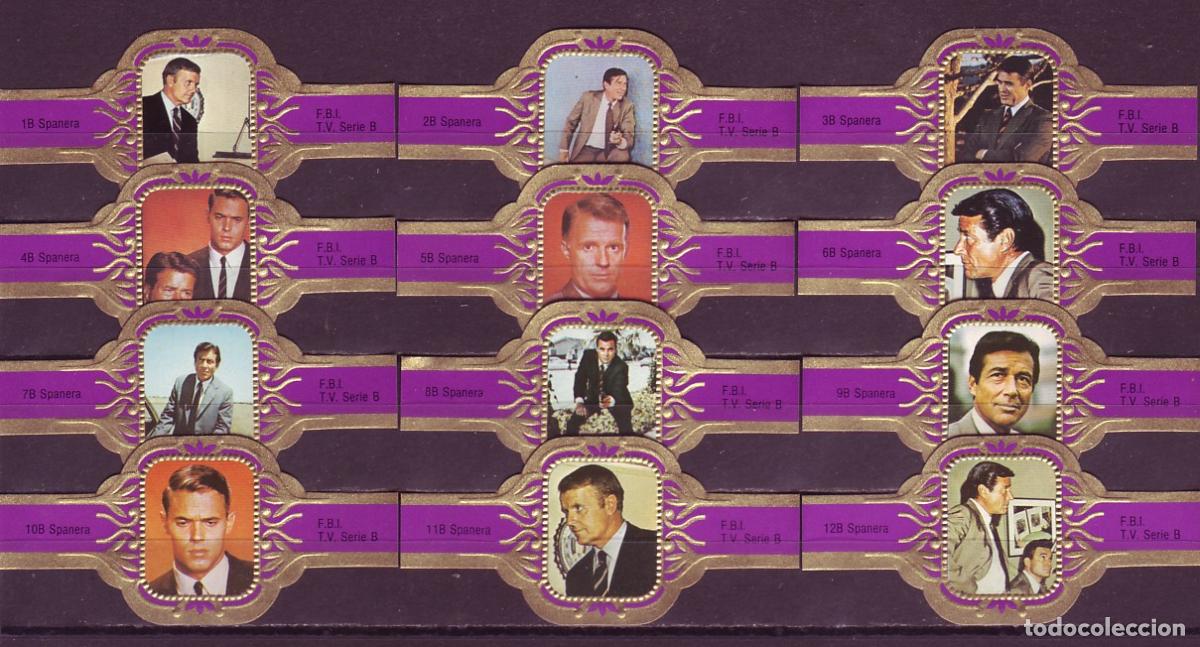 Vitolas de colecci&oacute;n: SPANERA, F.B.I. MORADO, 12 VITOLAS, SERIE COMPLETA.