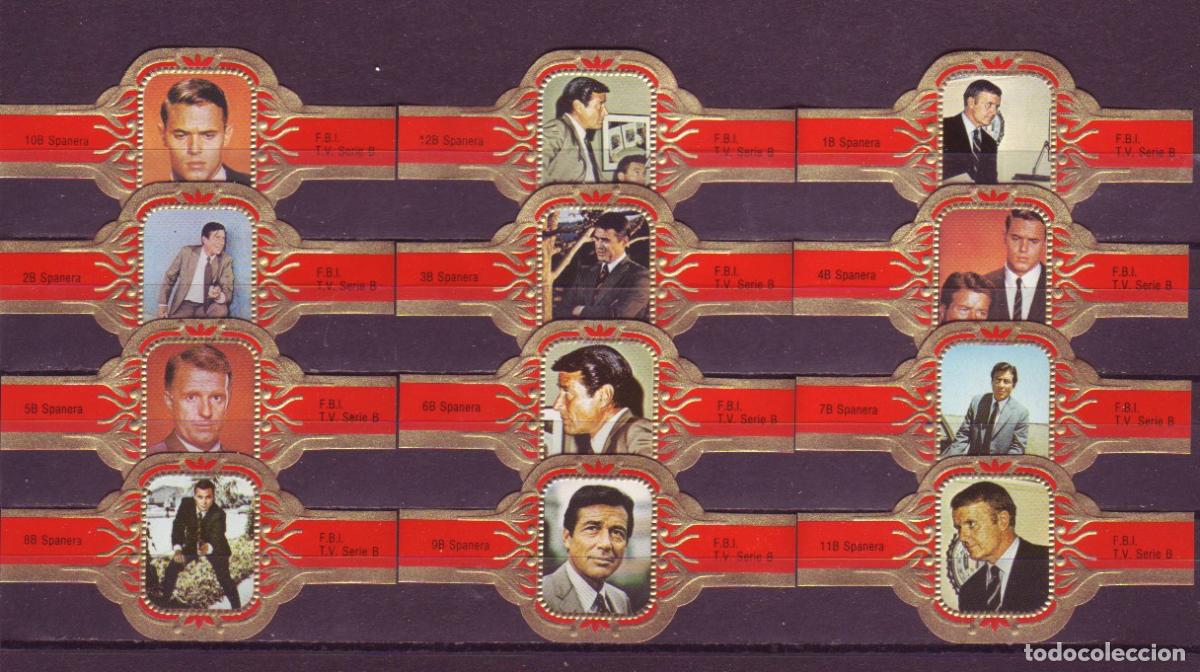 Vitolas de colecci&oacute;n: SPANERA, F.B.I. ROJO, 12 VITOLAS, SERIE COMPLETA.