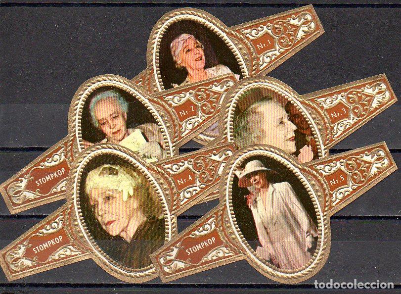 Vitolas de colecci&oacute;n: STOMPKOP, REINA ISABEL DE BELGICA, GRAN FORMATO, SEPIA, 5 VITOLINAS, SERIE COMPLETA.