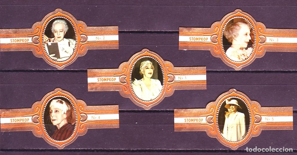 Vitolas de colecci&oacute;n: STOMPKOP, REINA ISABEL DE BELGICA, NARANJA, 5 VITOLAS, SERIE COMPLETA.