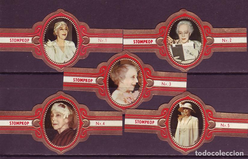 Vitolas de colecci&oacute;n: STOMPKOP, REINA ISABEL DE BELGICA, ROJO, 5 VITOLAS, SERIE COMPLETA.
