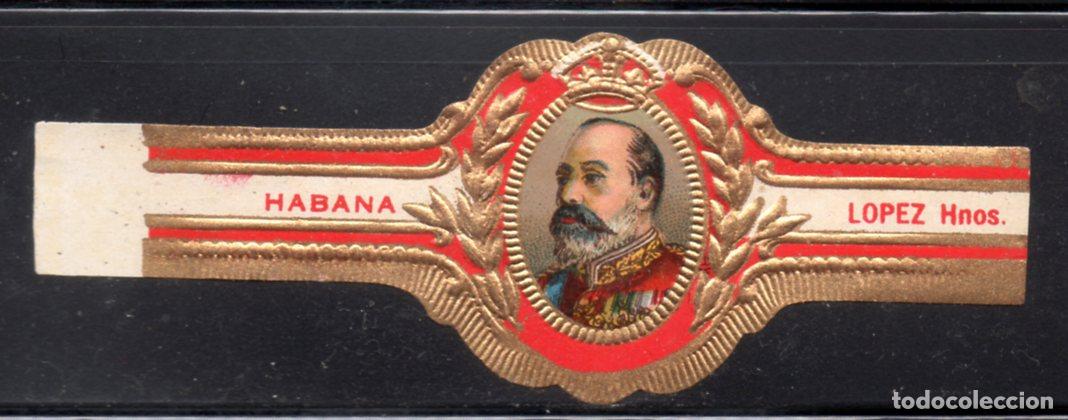 Vitolas de colecci&oacute;n: VITOLA CLASICA: 186002, CASA REAL INGLESA, EDUARDO VII, LOPEZ HNOS. CUBA.