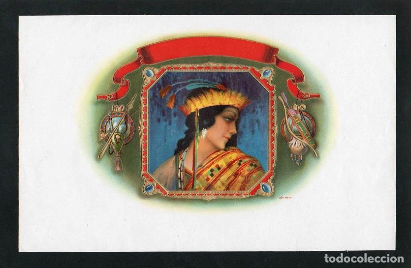 Vitolas de colecci&oacute;n: Vitola, original litograf&iacute;a. Antigua litograf&iacute;a de caja de tabacos. Untitled.
