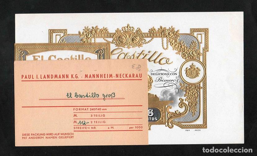 Vitolas de colecci&oacute;n: Vitolas, original litograf&iacute;as. Antiguas litograf&iacute;as de cajas de tabacos. El Castillo.