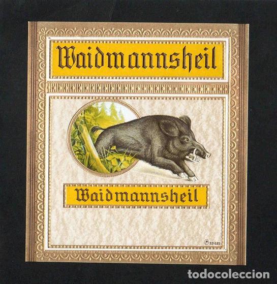Vitolas de colecci&oacute;n: Vitola, original litograf&iacute;a. Antigua litograf&iacute;a de caja de tabacos. Waidmannsheil.