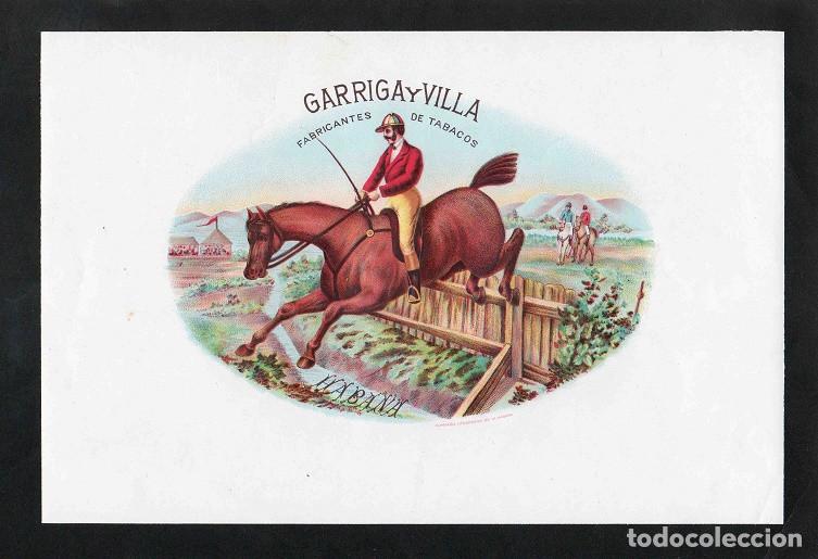 Vitolas de colecci&oacute;n: Vitola, original litograf&iacute;a. Antigua litograf&iacute;a de caja de tabacos. Garriga y Villa (Habana).