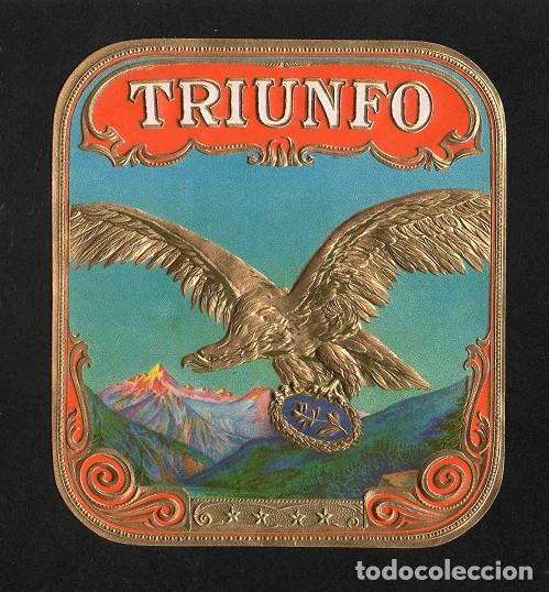 Vitolas de colecci&oacute;n: Vitola, original litograf&iacute;a. Antigua litograf&iacute;a de caja de tabacos. Triunfo.