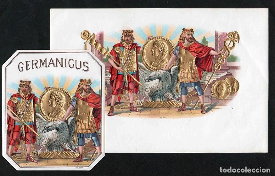 Vitolas de colecci&oacute;n: Vitolas, original litograf&iacute;as. Antiguas litograf&iacute;as de cajas de tabacos. Germanicus.