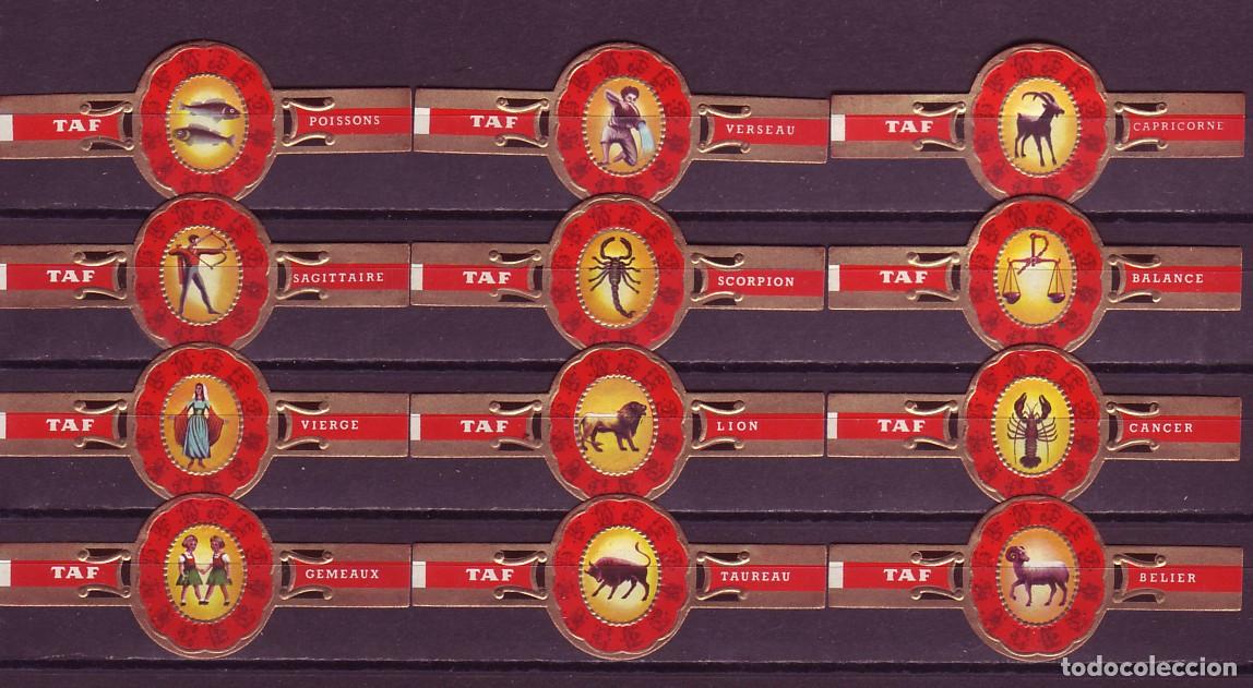 Vitolas de colecci&oacute;n: TAF, SIGNOS DEL ZODIACO, ROJO, 12 VITOLAS, SERIE COMPLETA.
